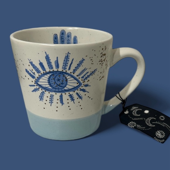 LARGE MOON CHILD EVIL EYE COFFEE MUG - Picture 1 of 6